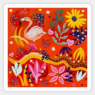 Tropical flamingo Sticker